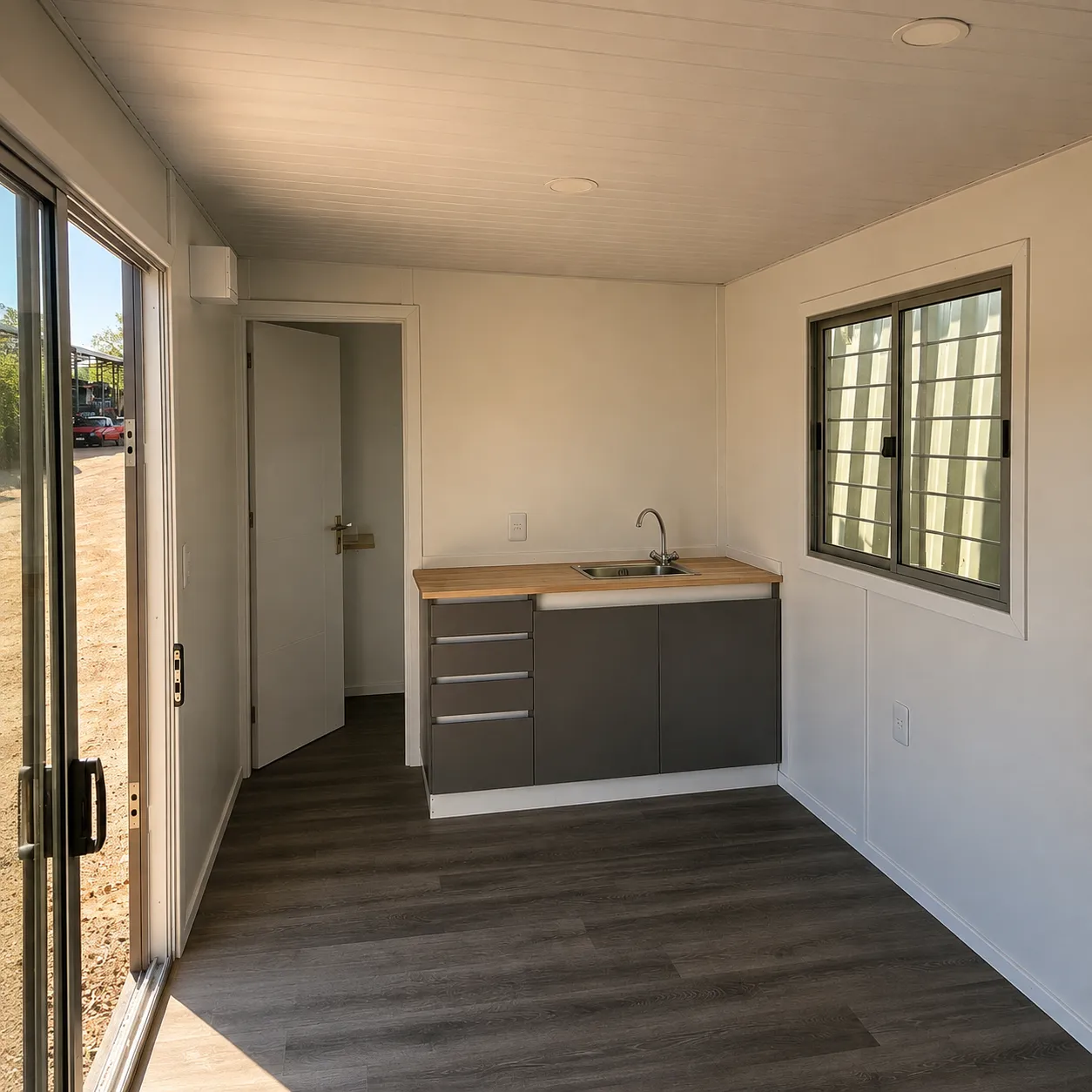 Casa Contenedor 20 Pies — Gris Grafito — imagen 3